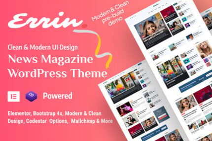 Errin - Newspaper & Personal Blog WordPress Theme