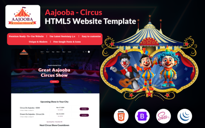 Aajooba - Circus HTML5 Website Template