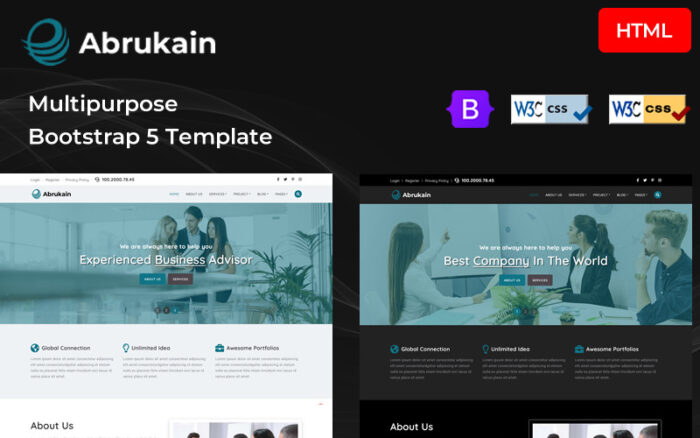 Abrukain - Business Advisor HTML5 Template Website Template