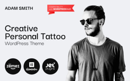 Adam Smith - Creative Personal Tattoo Pro WordPress Theme