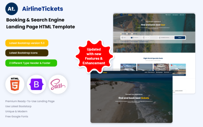 Airline Tickets - Airline Ticket Booking & Search Engine Landing Page Landing Page Template