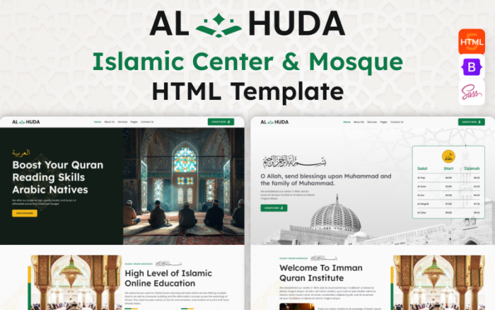 AL HUDA - E-Learning Islamic Center & Mosque HTML5 Website Template