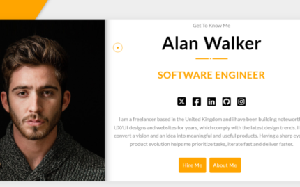 Alan Walker - Portfolio Landing Page Template