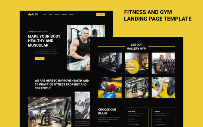 Ales - Fitness & Gym Landing Page Template