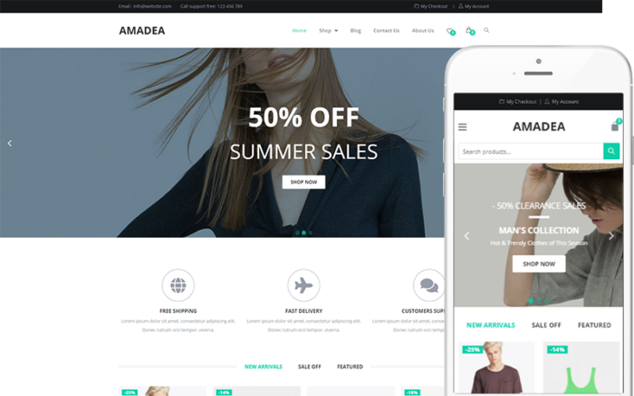 Amadea – Responsive WooCommerce WordPress Theme WooCommerce Theme