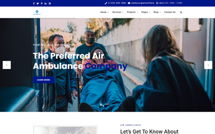 Ambulance Services Html Template Website Template