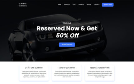 Anda - Car Rental Landing Page Template