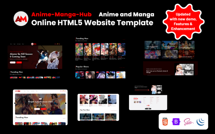 Anime&Manga-Hub - Anime and Manga Online HTML5 Website Template