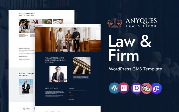 Anyques - Law Firm And Lawyer WordPress Elementor Theme WordPress Theme