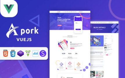 Apork - App & Product Landing Vue JS Template Website Template