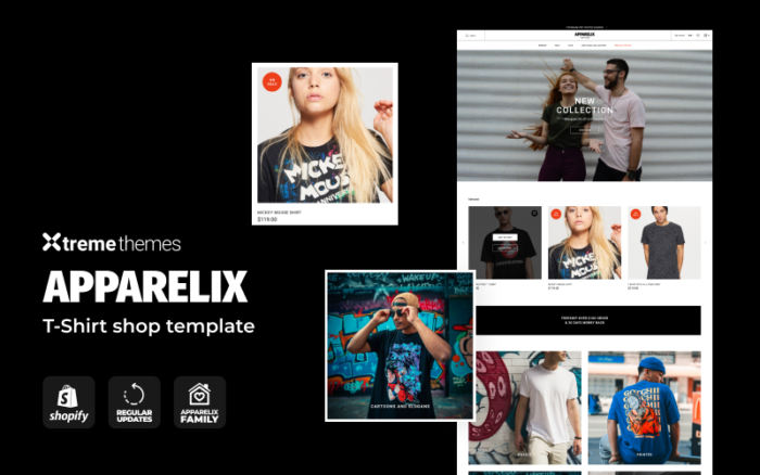 Apparelix T-shirt Store Template Shopify Theme