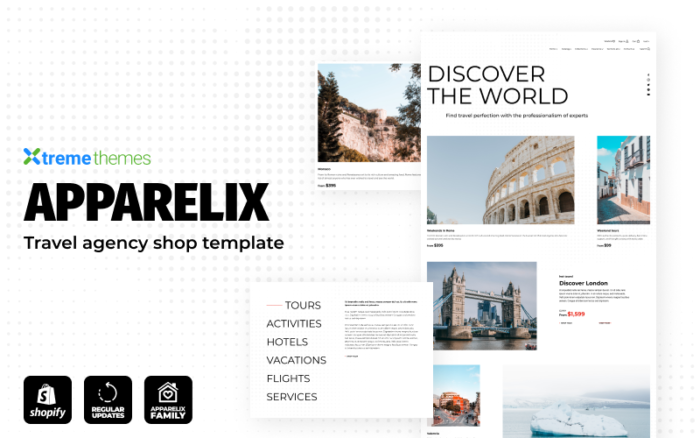 Apparelix Tour and Travel Agency Template Shopify Theme