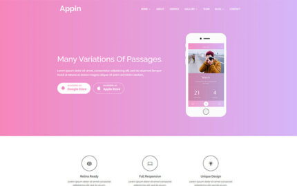 Appin - Apps Responsive WordPress Theme