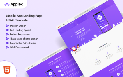 Applex - Mobile App Landing Page HTML Template Landing Page Template