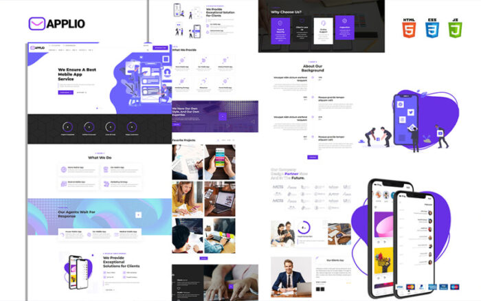 Applio Creative Responsive Mobile App Website Website Template