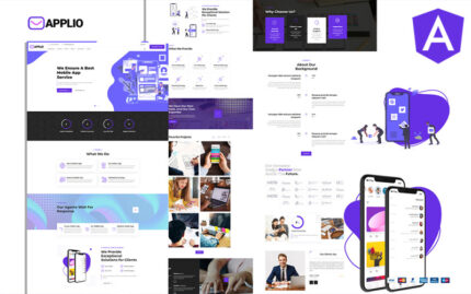 Applio Mobil Web Application Angular JS Website Template