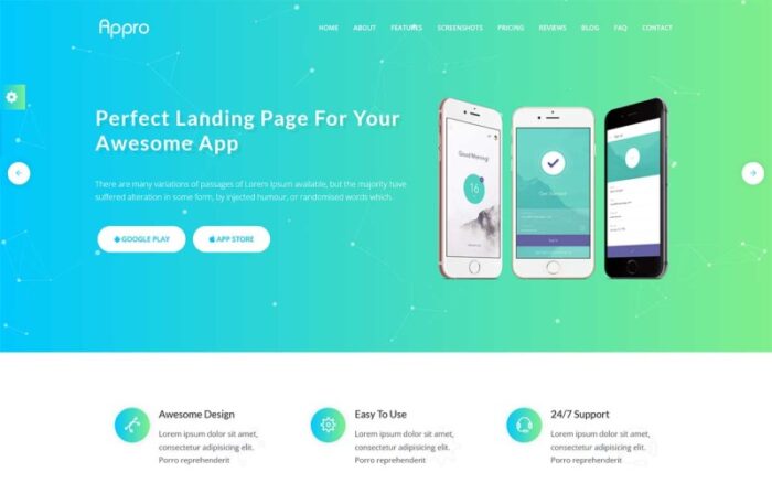 Appro - App Landing Page WordPress Theme