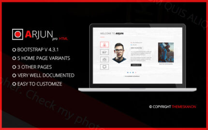 Arjun Single Page HTML Template Website Template