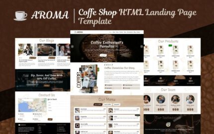 Aroma - Coffee Shop HTML5 Landing Page Template