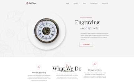 ArtPlace - Engraving Studio Landing Page Template