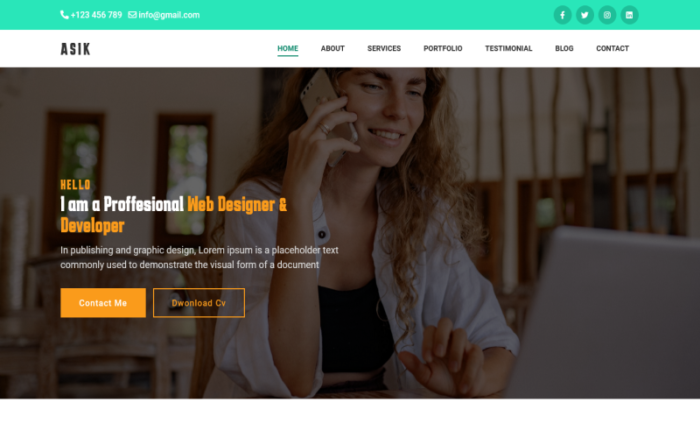 Asik - Personal Portfolio Bootstrap5 Landing Page Template