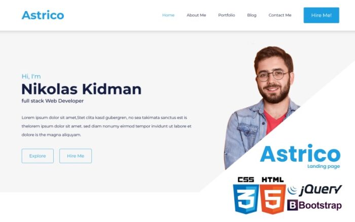 Astrico - Bootstrap 5 Portfolio Template Landing Page Template
