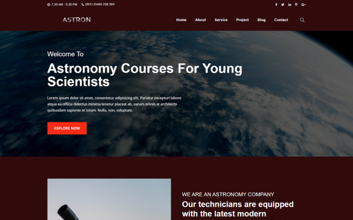 Astronomy Html Website Template