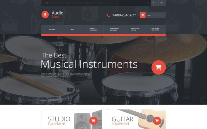 Audiogear Shop OpenCart Template