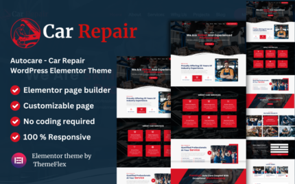 Autocare - Car Repair WordPress Elementor Theme WordPress Theme