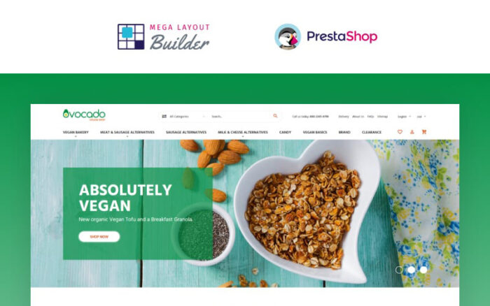 Avocado - Vegetarian Store PrestaShop Theme