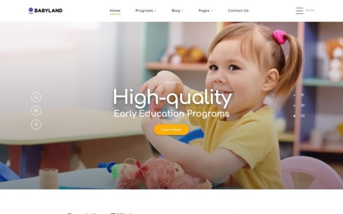 Babyland - Kids Center Multipage Clean HTML Website Template