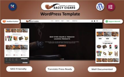 Baccy Cigars - Cigars & Tobacco WordPress Elementor Template WordPress Theme