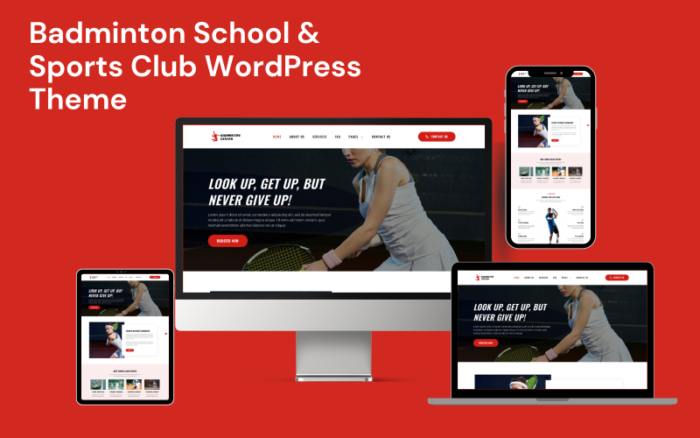 Badminton School & Sports Club WordPress Theme