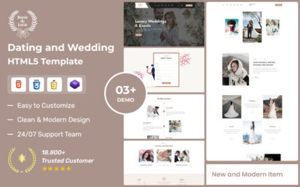 BanieLorie – Dating and Wedding Photography HTML5 Template Website Template