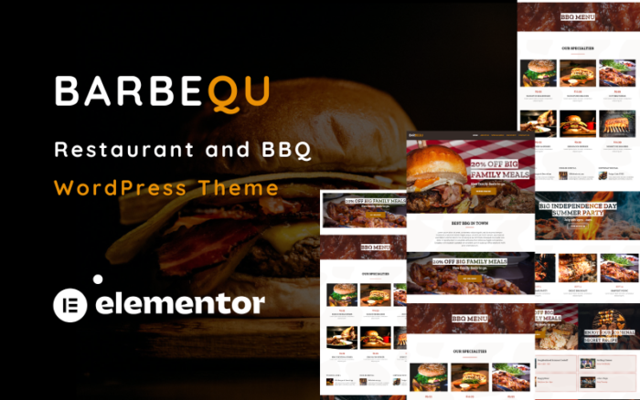 Barbequ - BBQ and Restaurant One Page WordPress Theme