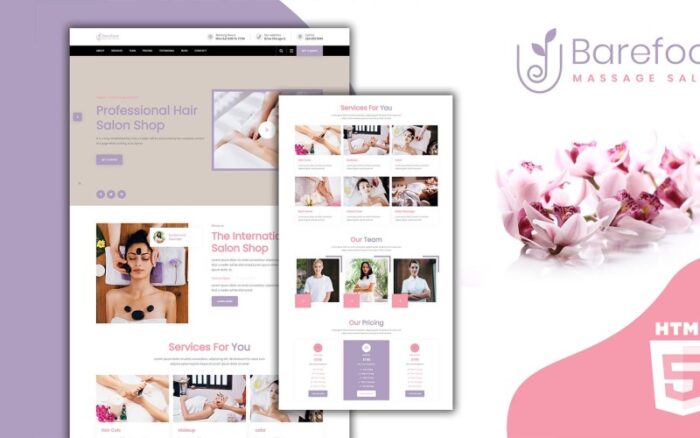 Barefoot Massage Salon Landing Page Template