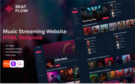 BeatFlow: Ultimate Music HTML Template for Bands and Artists Website Template