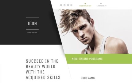 Beauty School Responsive Landing Page Template