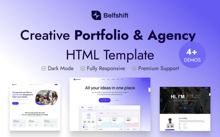 Belfshift- Creative Portfolio & Agency HTML Template Website Template