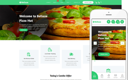 Bellaza - Pizza, Fast Food, Restaurant Ecommerce Website Template WordPress Theme