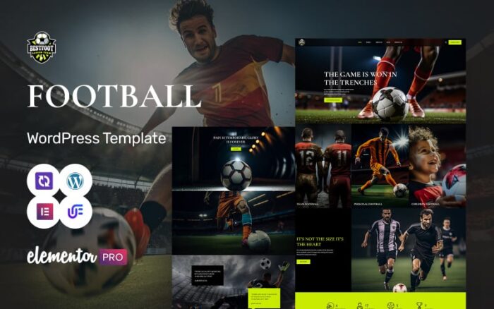 Bestfoot - Football Club, Football Coaching And Training WordPress Elementor Theme WordPress Theme