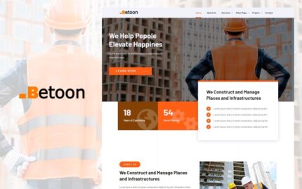 Betoon - Multipurpose Construction Bootstrap Html Template Website Template