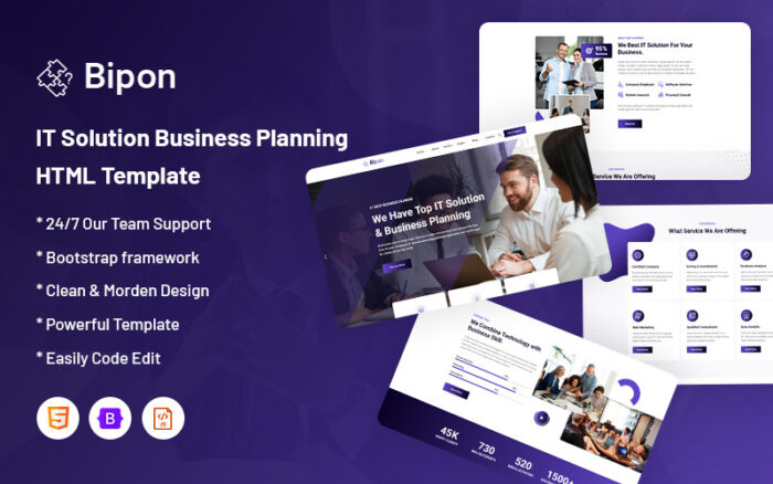 Bipon - IT Solution & Business Planning HTML Template Website Template