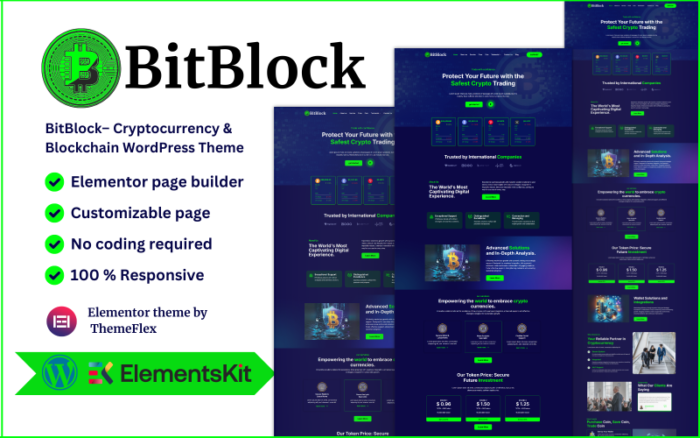 BitBlock – Cryptocurrency & Blockchain WordPress Theme