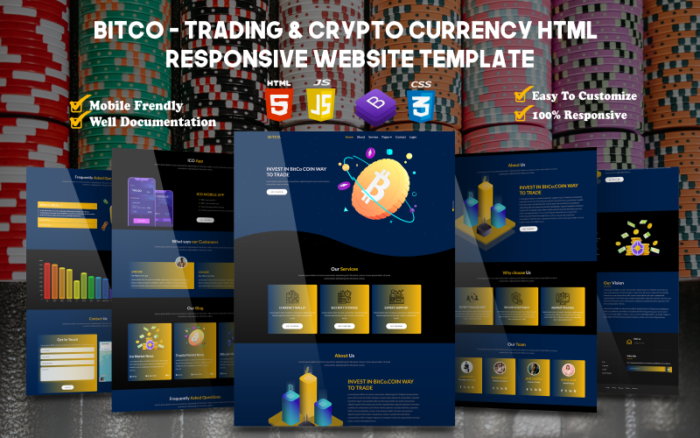 BitCo - trading & crypto currency HTML Multipurpose Responsive website Template Website Template