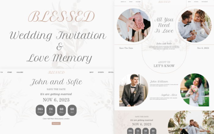 Blessed - Elegant Wedding HTML Template | Share Your Love Story Website Template