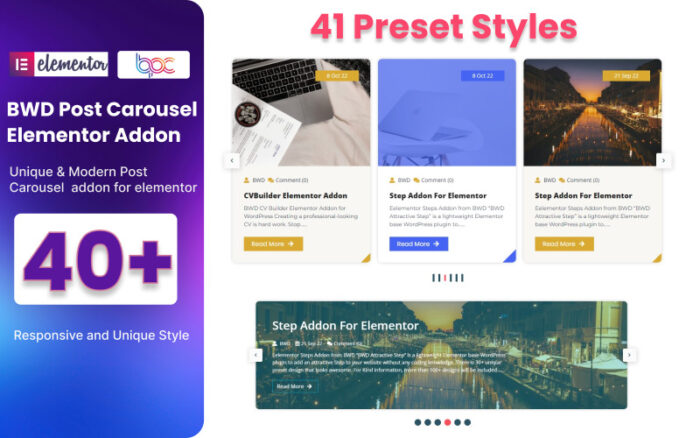 Blog Post Carousel WordPress Plugin For Elementor