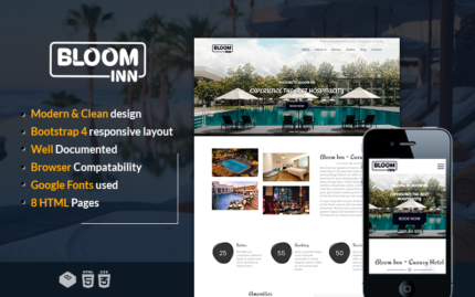 Bloom Inn | Hotel, Restaurant and Resort Website Template