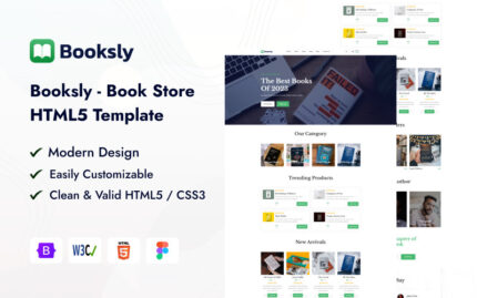 Booksly - Book Store HTML5 Template Website Template