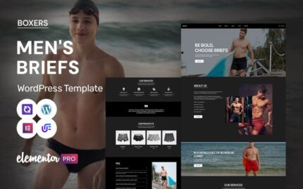 Boxers - Men’s Briefs And Intimate Apparel WordPress Elementor Theme WordPress Theme